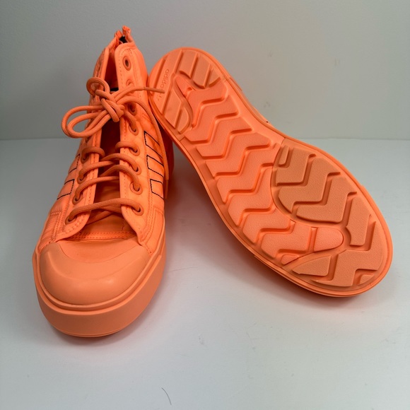 Women’s Adidas Nizza Bonega X -  Orange - Lace Up High Zip Up Sneakers Size 9 - Picture 6 of 8